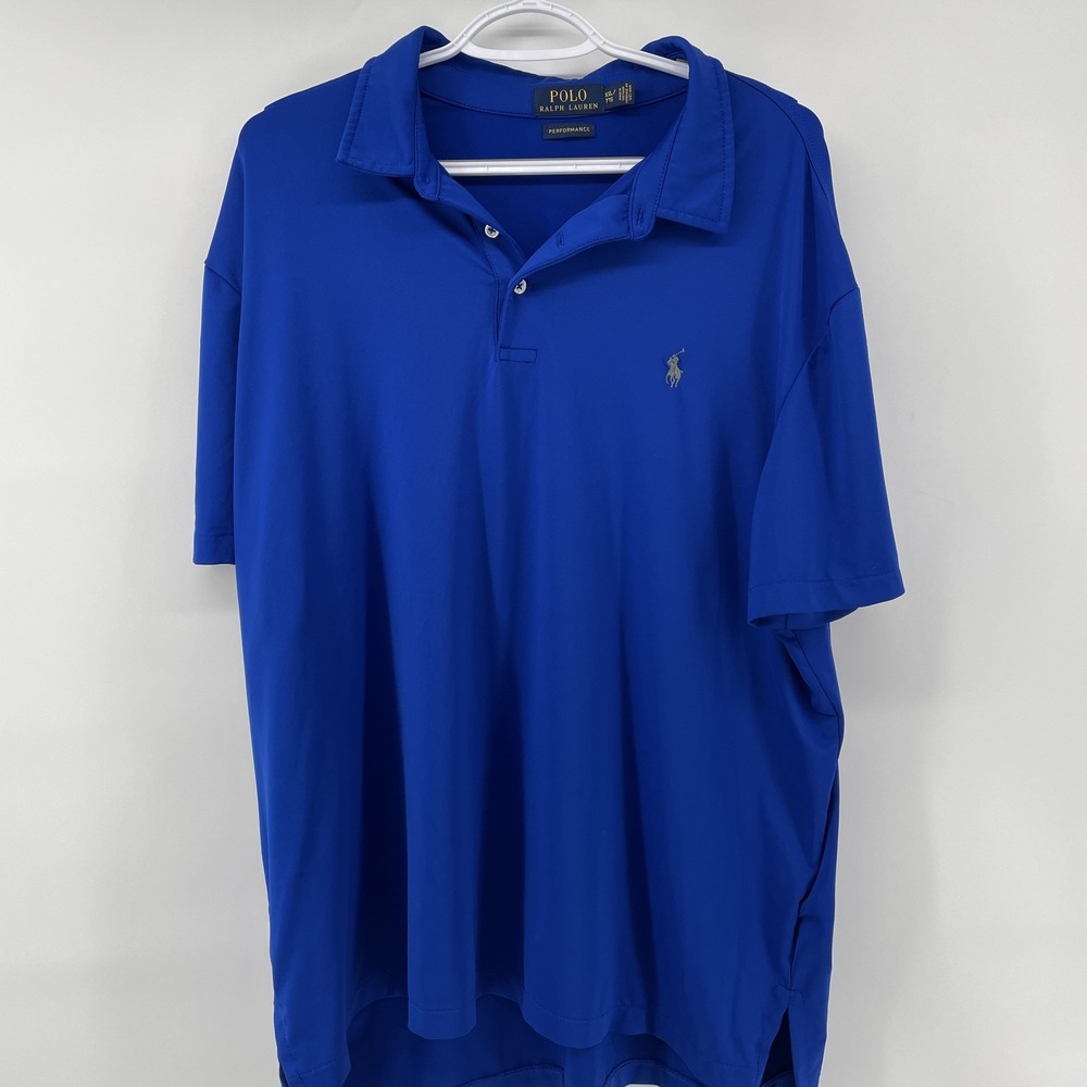 Polo Ralph Lauren Performance Polo Shirt Mens XXL Royal Blue Short Sleeve Solid